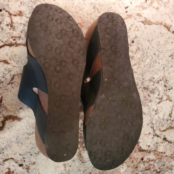 Lola Sabbia Blake - Black Wedge Sandals, Women's Size 10 - 11 (EU 42) - Picture 4 of 9